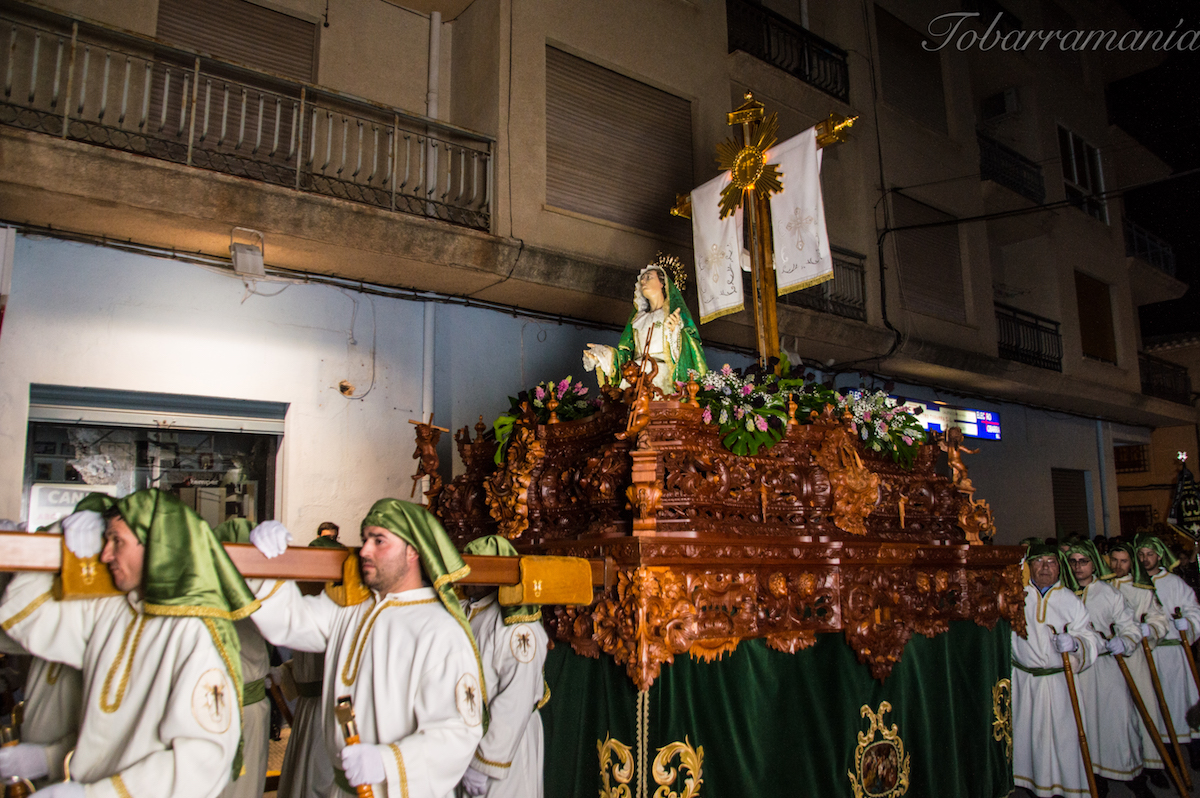Trono e imagenes de la Santa Cruz Tobarra Procesion de Jueves Santo Semana Santa