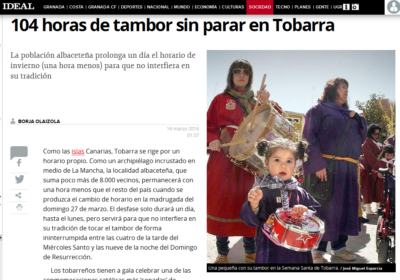 Noticia cambio de hora Tobarra
