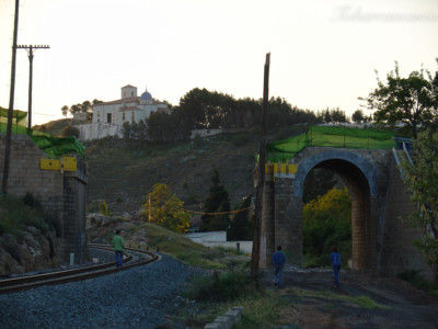 Encarnación Tobarra. Puente carretera en reparacion
