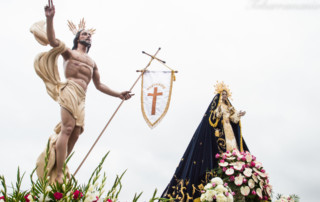 Cristo resucitado y Virgen Dolorora. Tobarra. Domingo de Resurrección 2018