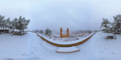 Nevada en Tobarra. Vista desde el Castillo Ojos del Diablo