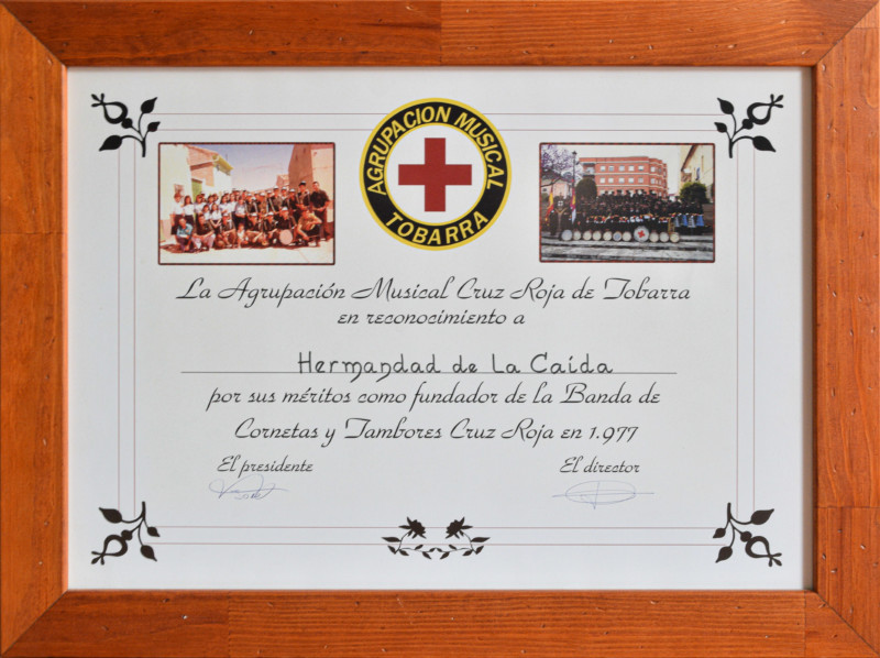 Diploma Cruz Roja Tobarra Fundación por el Paso Gordo