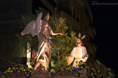Grupo escultórico de la Oración en el Huerto. Procesión de Martes Santo. Semana Santa de Tobarra