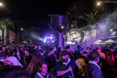 recreación del acto del cierre del tambor en Tobarra durante la exaltacion del tambor de 2023