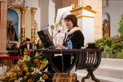 Maria Dolores Garrido Ruiz pregonera de la Semana Santa de Tobarra 2024 en el Pregon.