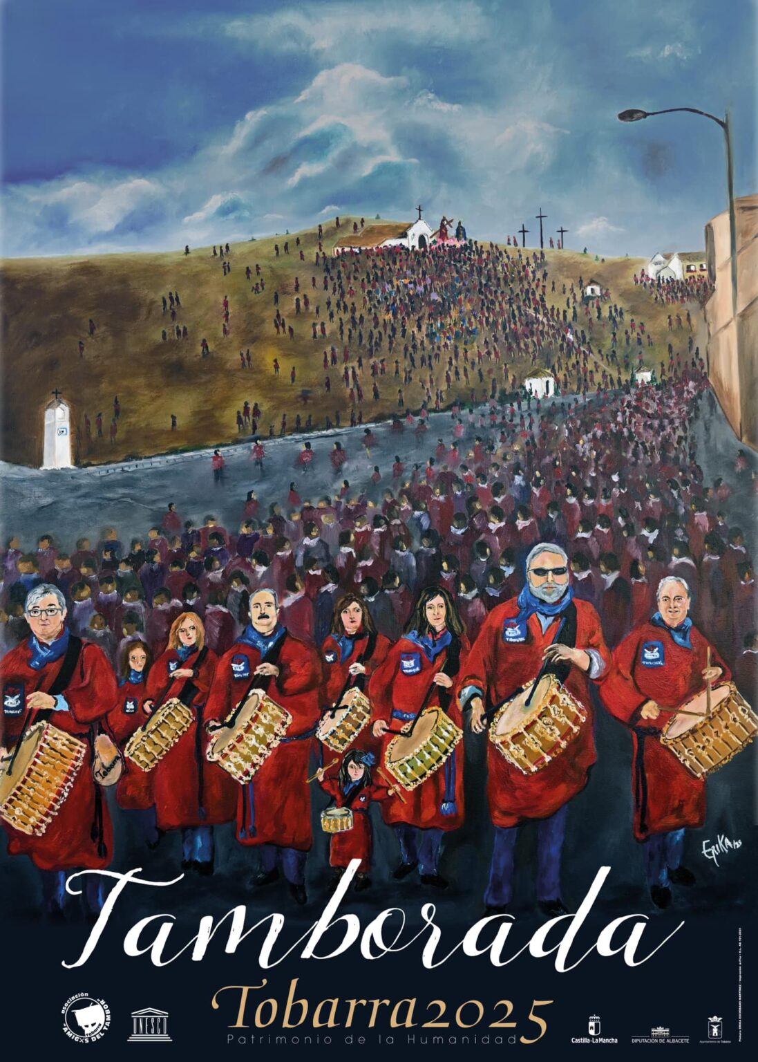 cartel de la tamborada de Tobarra 2025. Pintura de Erika Diaz